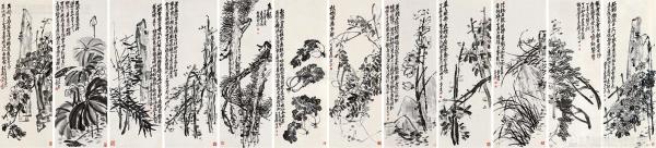 吴昌硕《花卉屏风十二扇》3350万元落槌